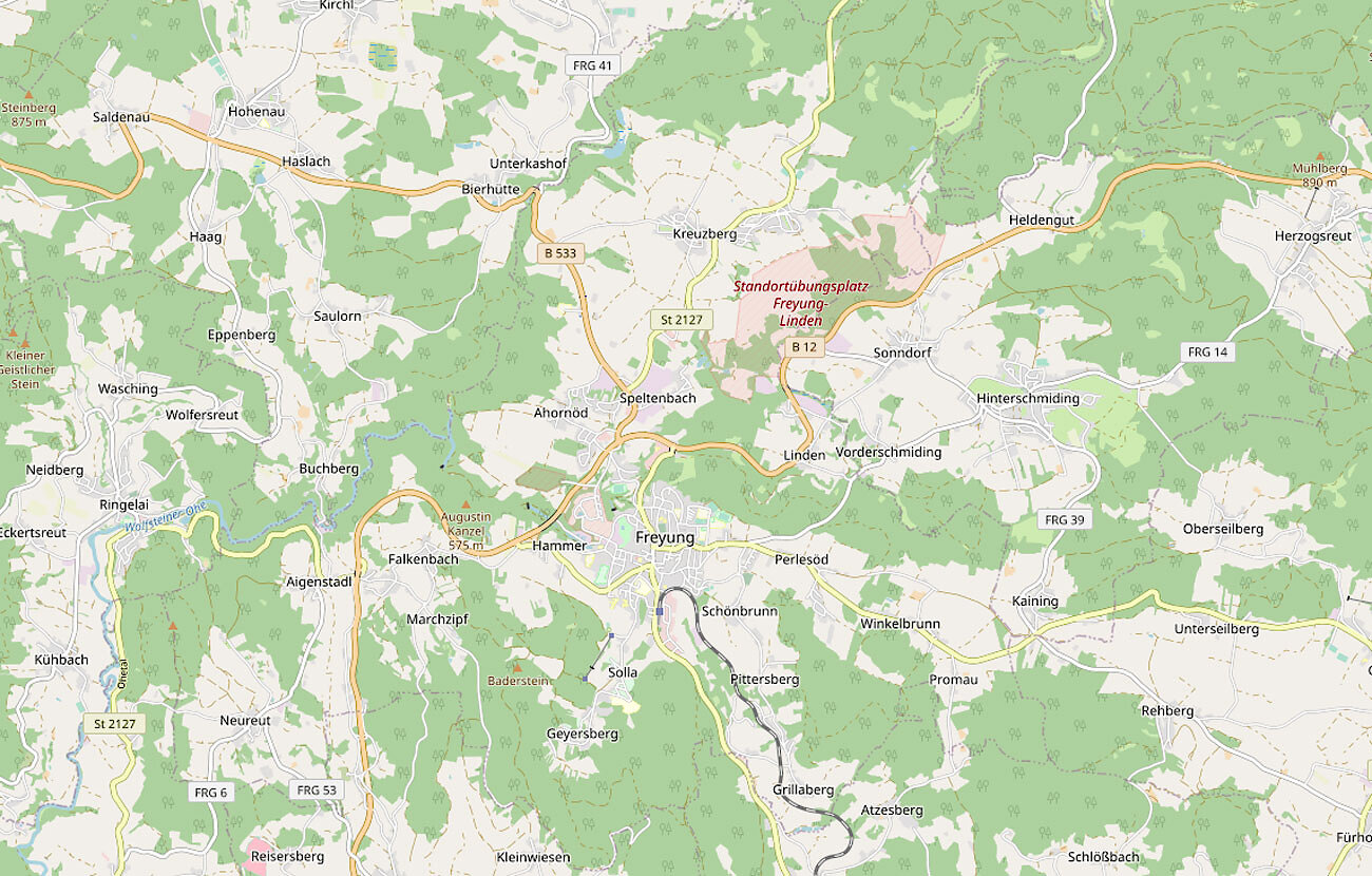 Karte Freyung / Bayerischer Wald